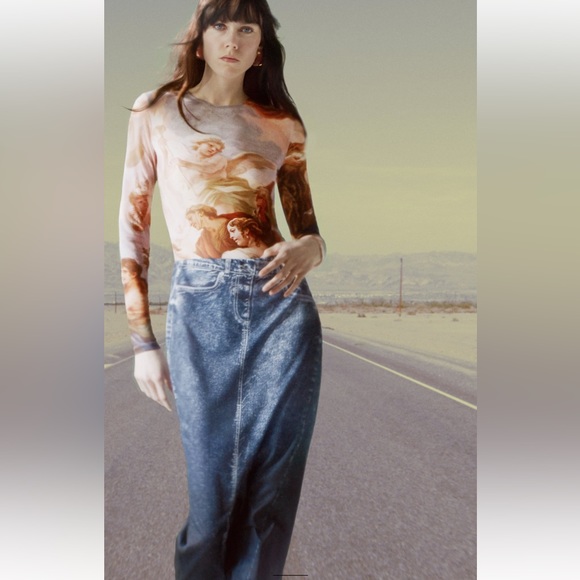 Zara Dresses & Skirts - ZARA DENIM LOOK SKIRT